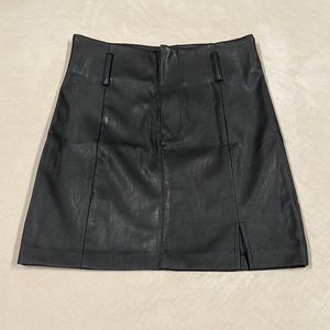 Forever 21 leather mini skirt with slit